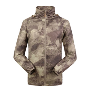 Men's hooded camouflage printed lightweight waterproof windproof jacket