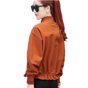 Women's fashion sexy high quality zip up solid bomber jacket with pockets