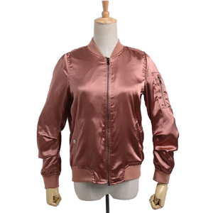 Women's classic lightweight solid military inspired zip up bomber jacket