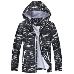Men's hooded outdoor high breathable hiking waterproof rain jacket