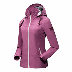 Women's waterproof lightweight rain jacket anorak with detachable hood