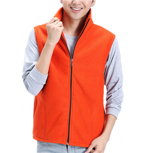 Men's hunting orange safety fleece vest