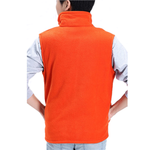 Men's hunting orange safety fleece vest