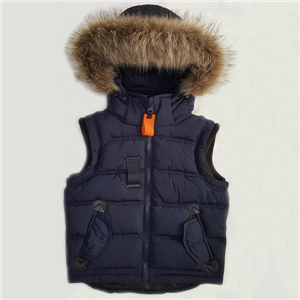 Boy's winter hooded down sleeveless jacket