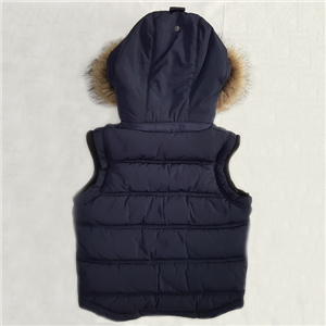 Boy's winter hooded down sleeveless jacket