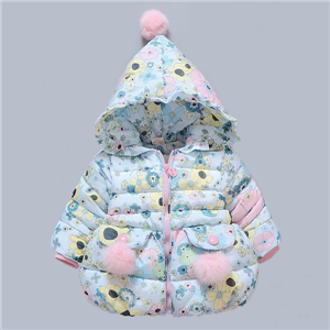 Girl's floral printed padding puffer winter jacket coat