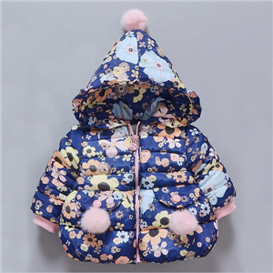 Girl's floral printed padding puffer winter jacket coat