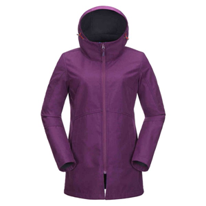 Women's tunnel falls long soft shell full zip hoodie windproof jacket