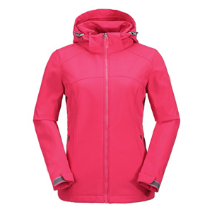 Women's spring warm mountain windproof softshell fleece jacket with hood