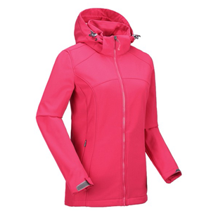 Women's spring warm mountain windproof softshell fleece jacket with hood