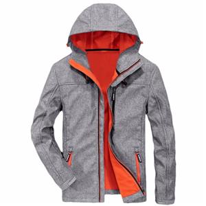 Men's casual hooded 2 layer softshell jacket outwear