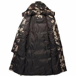 New camouflage zipper jacket long fake down men jacket