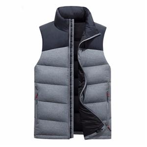 Men's two-tone fitted fake down windproof warm padded vest