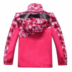 Children printed waterproof and windproof 3 in1 girl's winter jacket