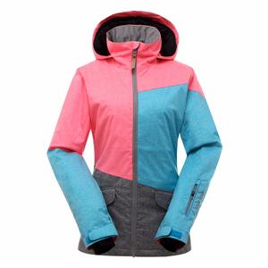 Fashion contrast color waterproof and windproof women ski jacket