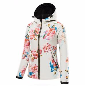 Women's waterproof soft shell jacket fashion coat printed breathable softshell jacket
