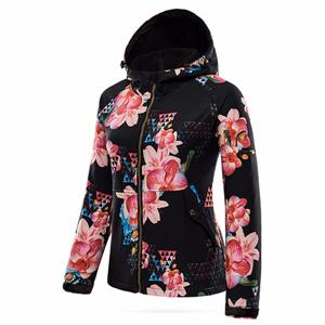 Women's waterproof soft shell jacket fashion coat printed breathable softshell jacket