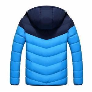 Men's new fashion winter outdoor hooded contrast color padded down jacket