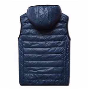 Custom men’s best cheap foldable light down vest with hood sleeveless jacket