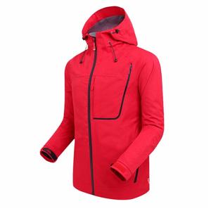 Men's wholesale waterproof red jacket with hood for outdoor sports