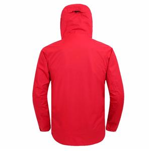 Men's wholesale waterproof red jacket with hood for outdoor sports