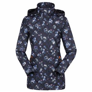 Women's outdoor waterproof polyester rain jacket with detachable hood