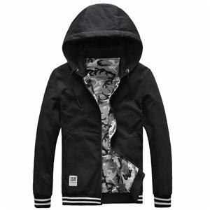 OEM reversible camo clothing with fleece lined men bomber jacket with hood