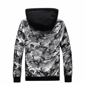 OEM reversible camo clothing with fleece lined men bomber jacket with hood