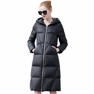 New design women thick padded water resistant winter goose down parka coat long