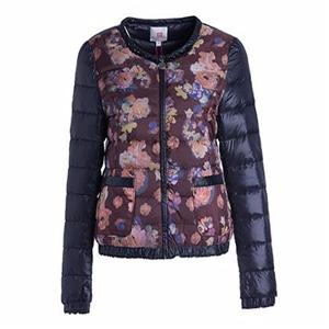 Women's popular printed down jacket light weight for winter without collar
