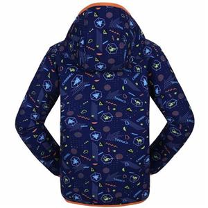 Boy's hooded winter windbreaker fleece lined softshell jacket