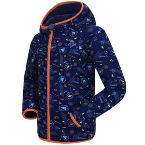 Boy's hooded winter windbreaker fleece lined softshell jacket