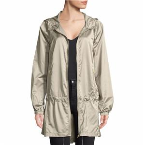 Women long luxurious windbreaker jacket