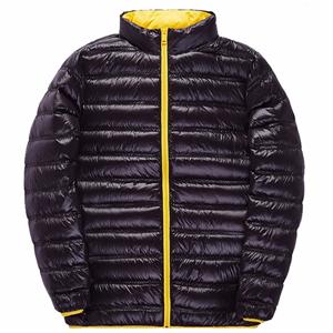 Men winter contrast color ultralight down jacket in plus size