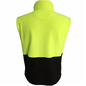 Mens anti pill hi vis two tone polar fleece vest