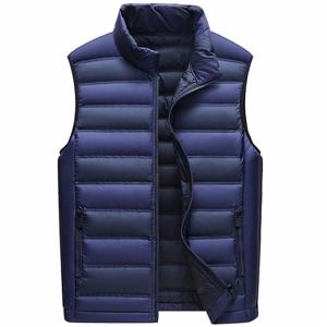 Mens Stylish Contrast Color Zip Up Down Vest Jacket Coat