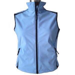 Women light blue softshell vest