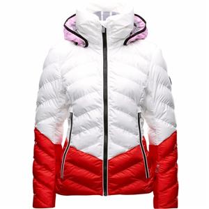 Women fitted quilted contrast ski wear jacket