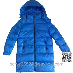 Kids middle length light weight down jacket