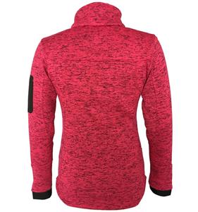 Women cationic yarn-dyed fleece jacket with stretch lycra cuff