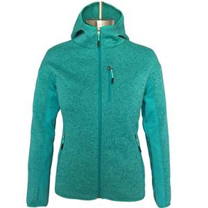 OEM ODM Outdoor casual women's slim hooded hybrid cationic fleece jacket