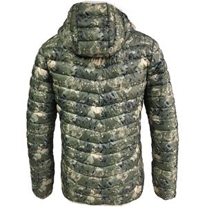 Winter men camo printed polyester down hunting jacket