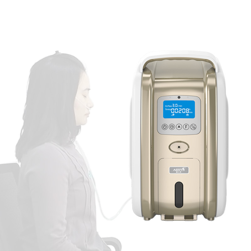 Le bevande all'ossigeno per la bellezza del viso e l'ossigenoterapia utilizzano un piccolo concentratore di ossigeno da 3 litri