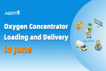 Carregamento e entrega do concentrador de oxigênio em junho