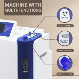 Concentrador de oxígeno portátil PSA de grado médico de 5 litros para uso doméstico