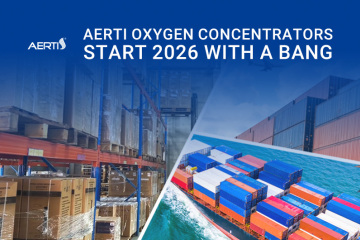 Pedidos globais disparam, concentradores de oxigênio AERTI começam 2026 com tudo.