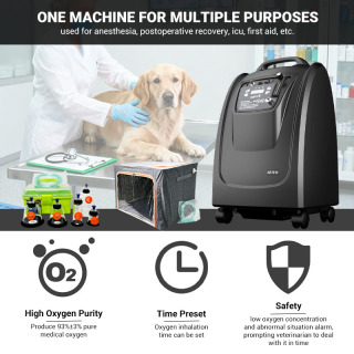 مركز أكسجين للعناية بالحيوانات الأليفة من فيت كلينيك، سعة 5 لترات، للقطط والكلاب