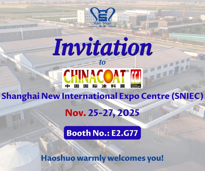 Hebei Haoshuo Chemical will be exhibiting at the CHINACOAT 2025. We cordially invite you to visit our booth E2.G77.