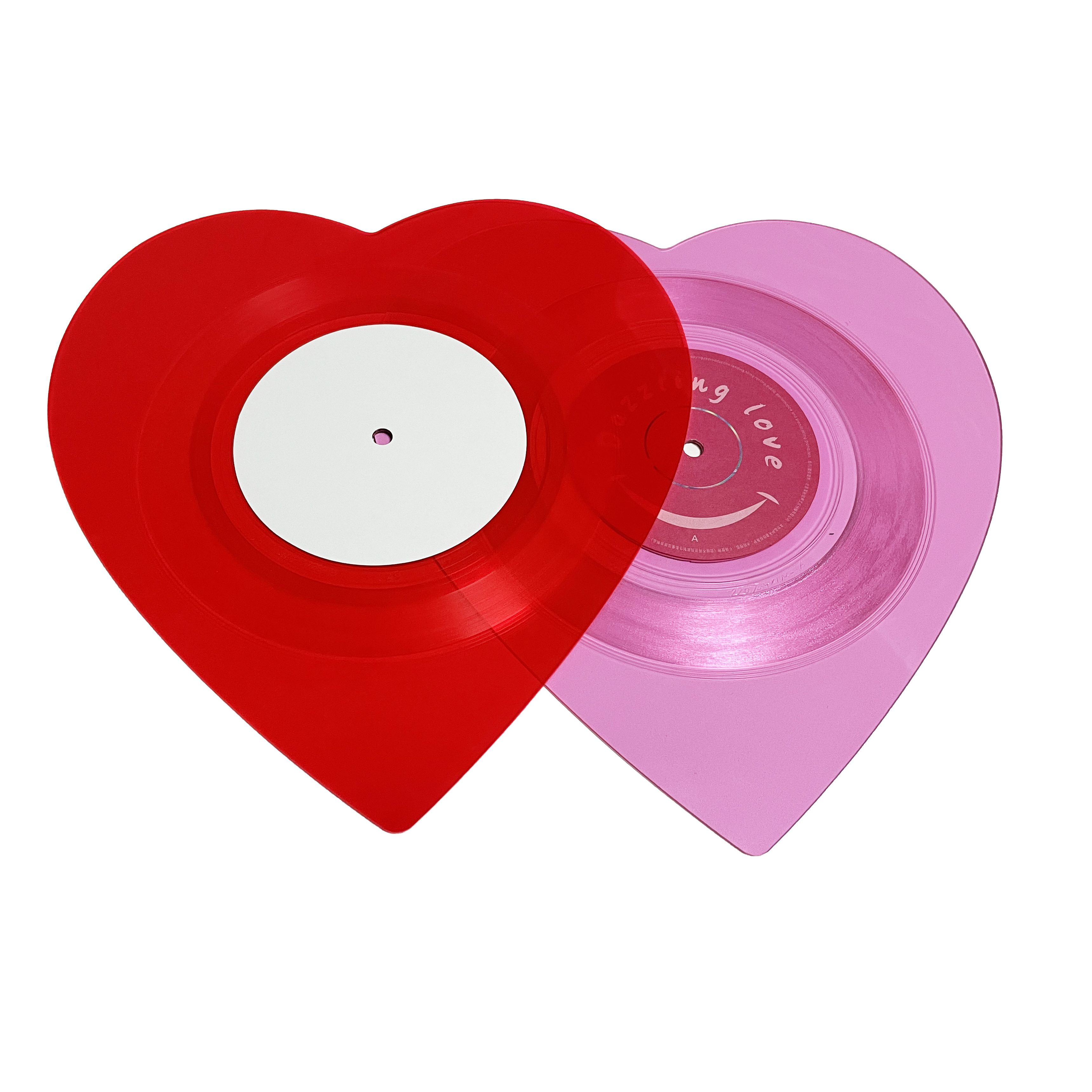 Supply Shaped Pink Red Love Heart Transparent Vinyl Records