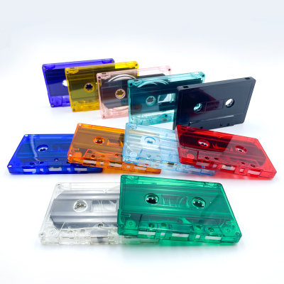 Cassette audio transparente vierge de couleur audio